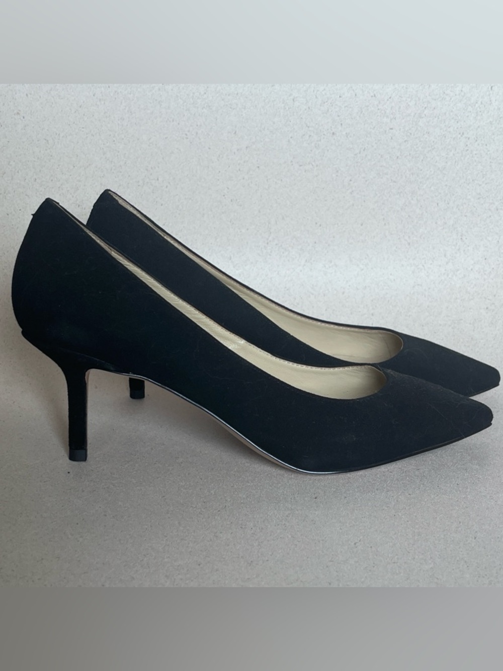 Size 7.5 Classic Black Suede Women’s Pumps (Christine Shell)